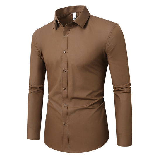 Simple Trendy Long-sleeve Slim Shirt