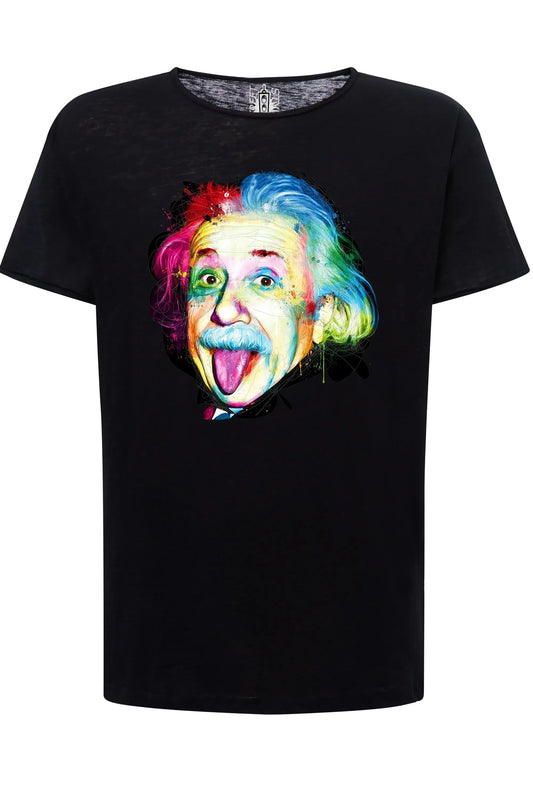 T-Shirt Albert Einstein The Legend Stilizzato Color - Cotone Fiammato Uomo
