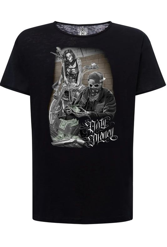 Dirty Money Tattoo Skull | T-shirt Uomo Cotone
