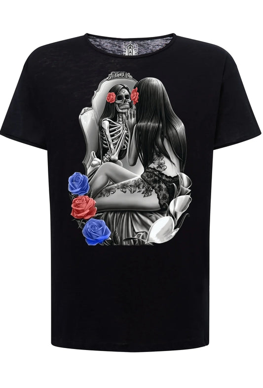 Vanity Tattoo Skull - T-shirt Uomo Cotone Fiammato