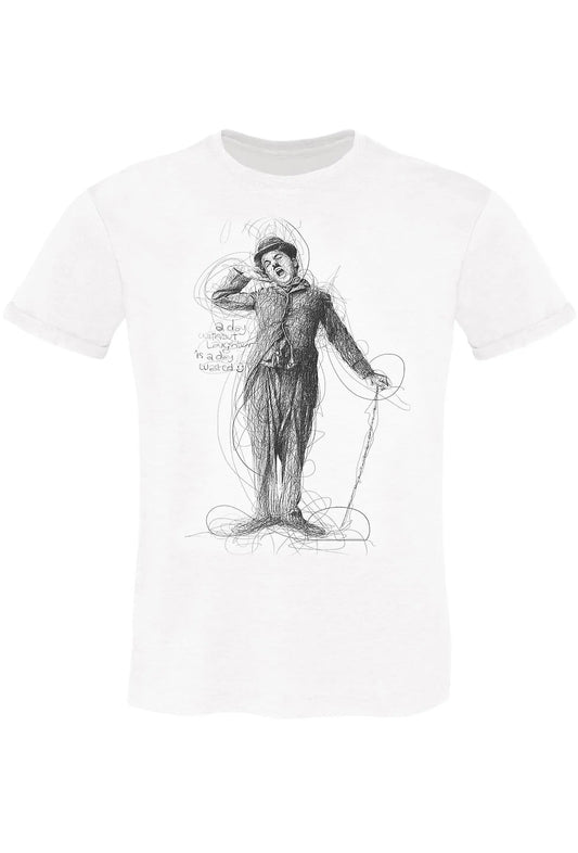 Charlie Chaplin T-shirt Uomo - Cotone Bio Slub
