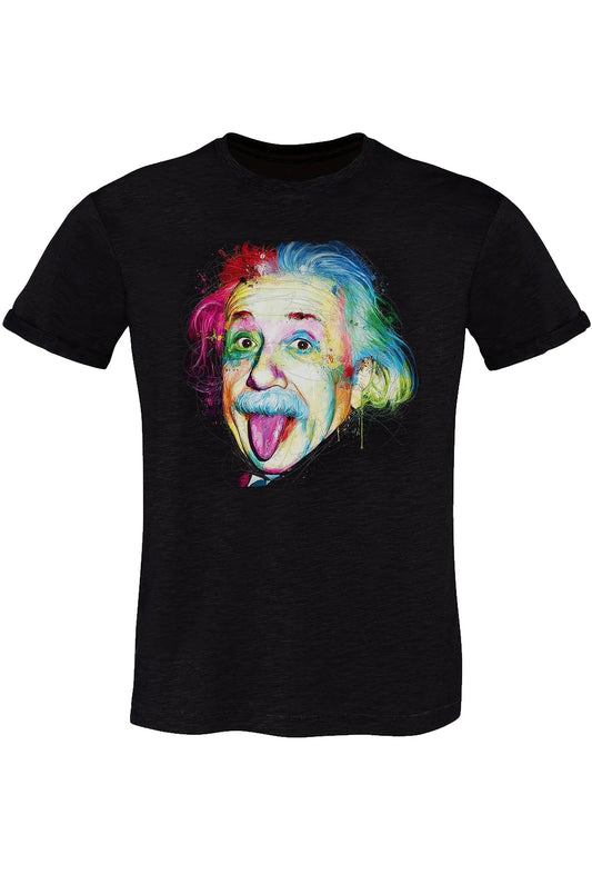 T-Shirt Einstein Stilizzato - Cotone Slub Eco Uomo