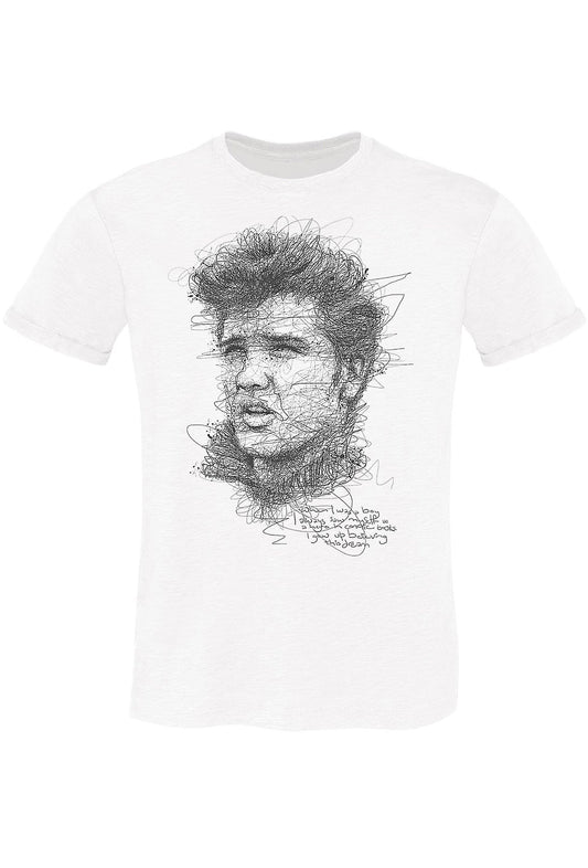T-shirt Elvis Presley Stylized Uomo - Cotone Slub Made in Italy