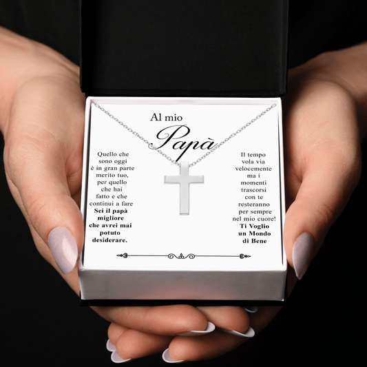 Collana Croce Argento sterling 925 - Al Papà