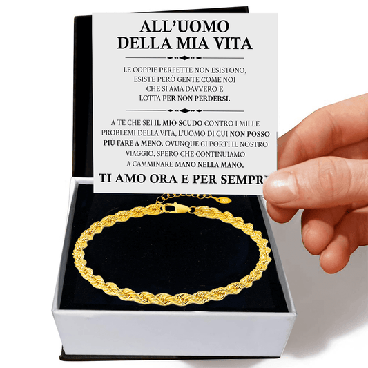 Bracciale Uomo Della Mia Vita - Corda Oro
