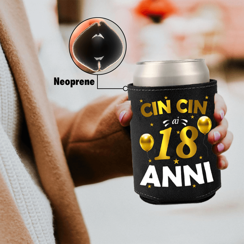 Raffredda Lattina Ecopelle Sintetica Nera Confezione da 10 - Buon 18 Compleanno