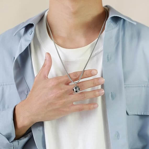 Collana Calcio - Acciaio Inox Lucidato di Alta Qualità