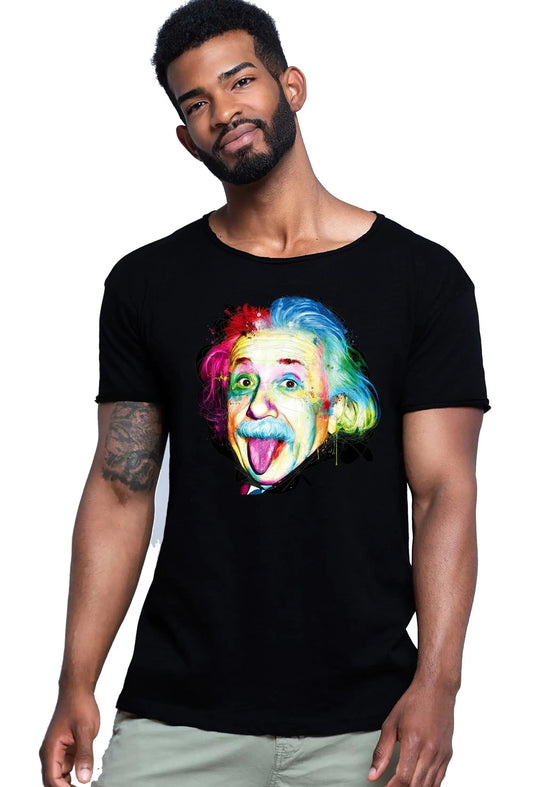 T-Shirt Albert Einstein The Legend Stilizzato Color - Cotone Fiammato Uomo