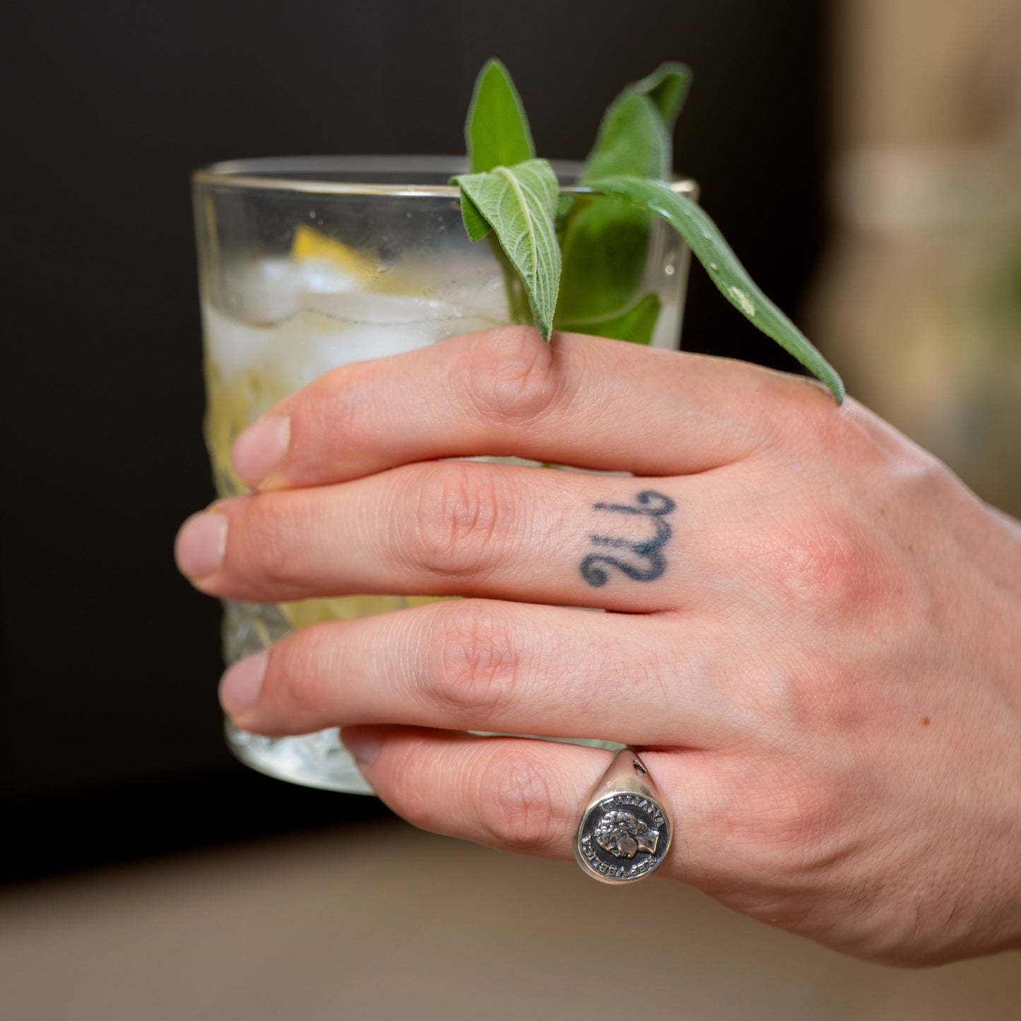 Anello Chevalier Argento Smalto Dolce Vita Anni 50 Vintage