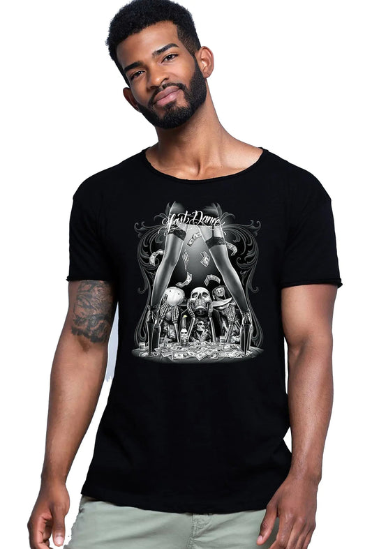 Last Dance Tattoo Skull - T-shirt Uomo Urban Slub