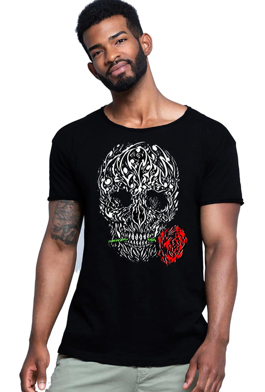 Skull & Rose | T-shirt Uomo Urban Slub 100% Cotone