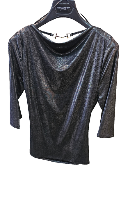 Maglia scollo tendina