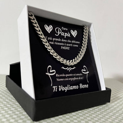 Collana da Uomo - Caro Papà Ti Vogliamo Bene.