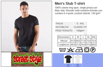 Charlie Chaplin T-shirt Uomo - Cotone Bio Slub