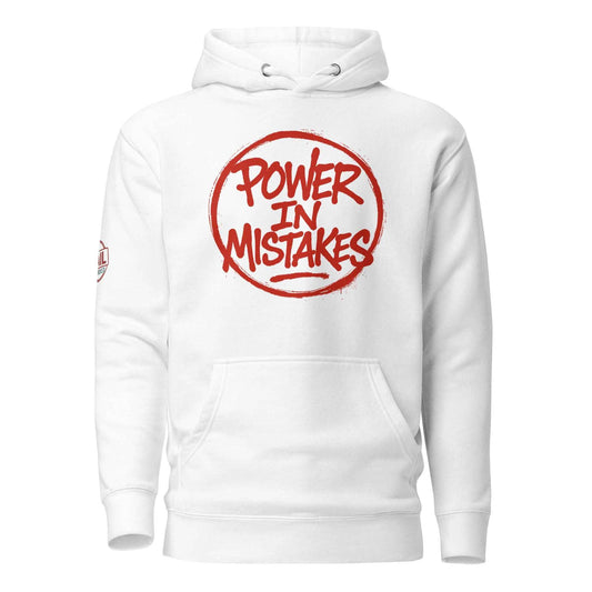 Felpa con Cappuccio Streetwear “POWER IN MISTAKES” 🔴 | FAIL – Manifesto di Coraggio e Stile