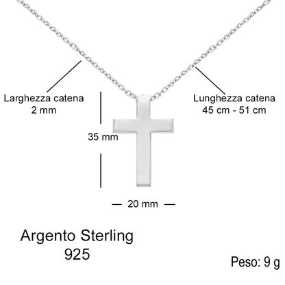 Collana Croce Argento sterling 925 - A Nostro Figlio
