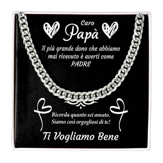 Collana da Uomo - Caro Papà Ti Vogliamo Bene.
