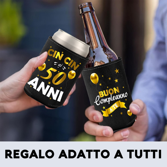 Raffredda Lattina Ecopelle Sintetica Nera Confezione da 10 - Buon 50 Compleanno
