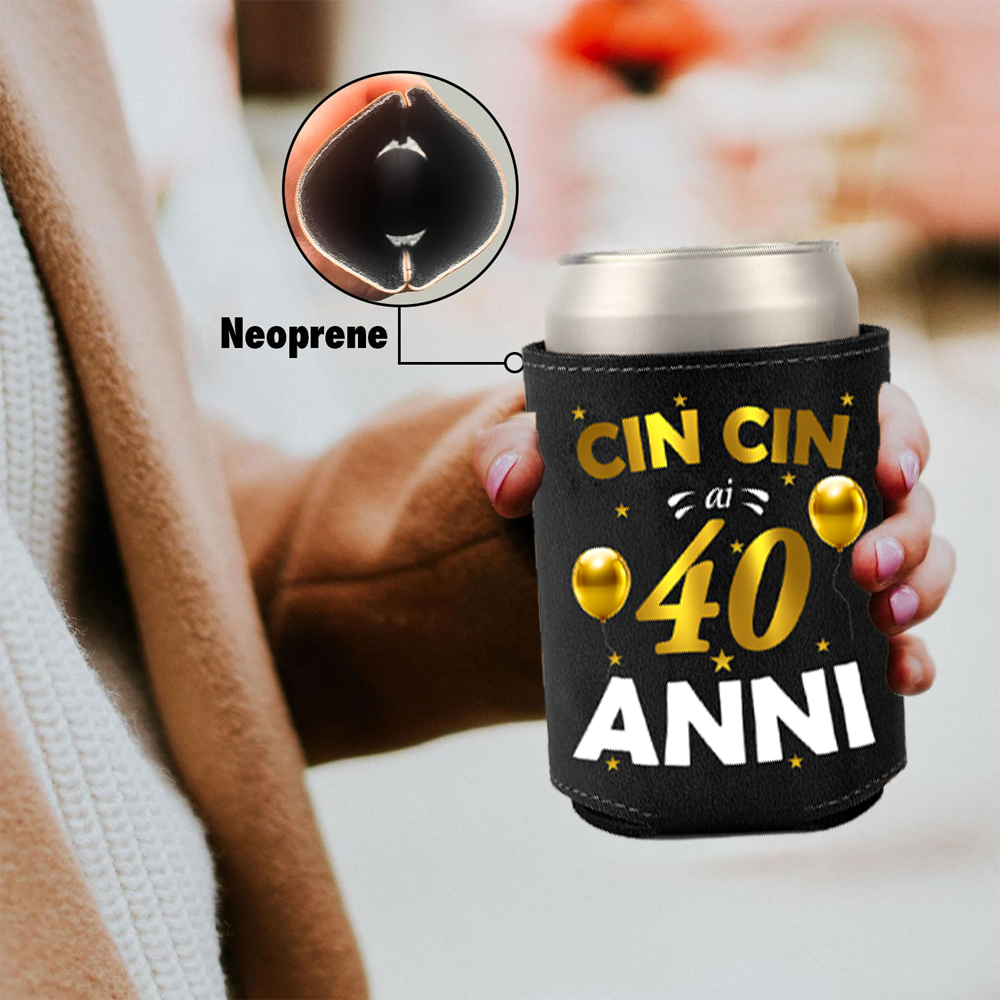 Raffredda Lattina Ecopelle Sintetica Nera Confezione da 10 - Buon 40 Compleanno