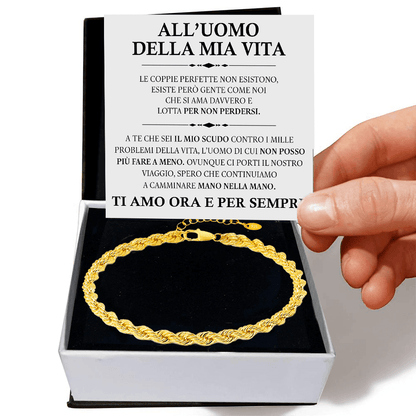 Bracciale Uomo Della Mia Vita - Corda Oro