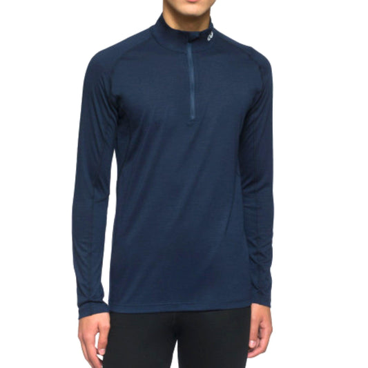 T-shirt LS Half Zip Uomo Blu