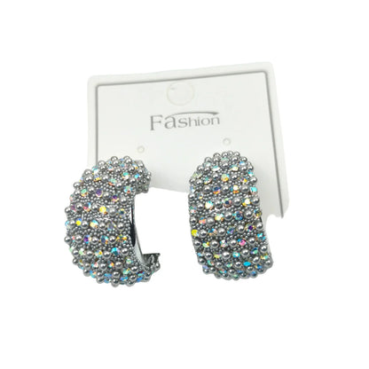 Silver-tone c-hoop earrings