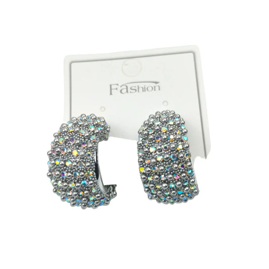 Silver-tone c-hoop earrings