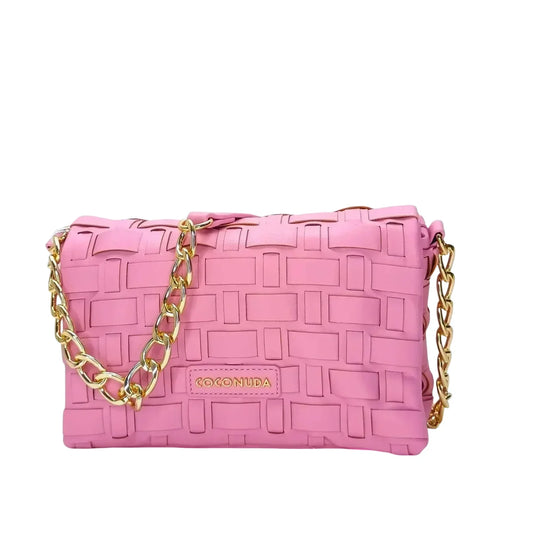 Silver Woven Bag with Chain Strap - MS-2087