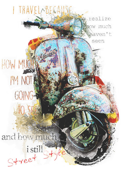 Vespa Vintage T-shirt Uomo - 100% Cotone