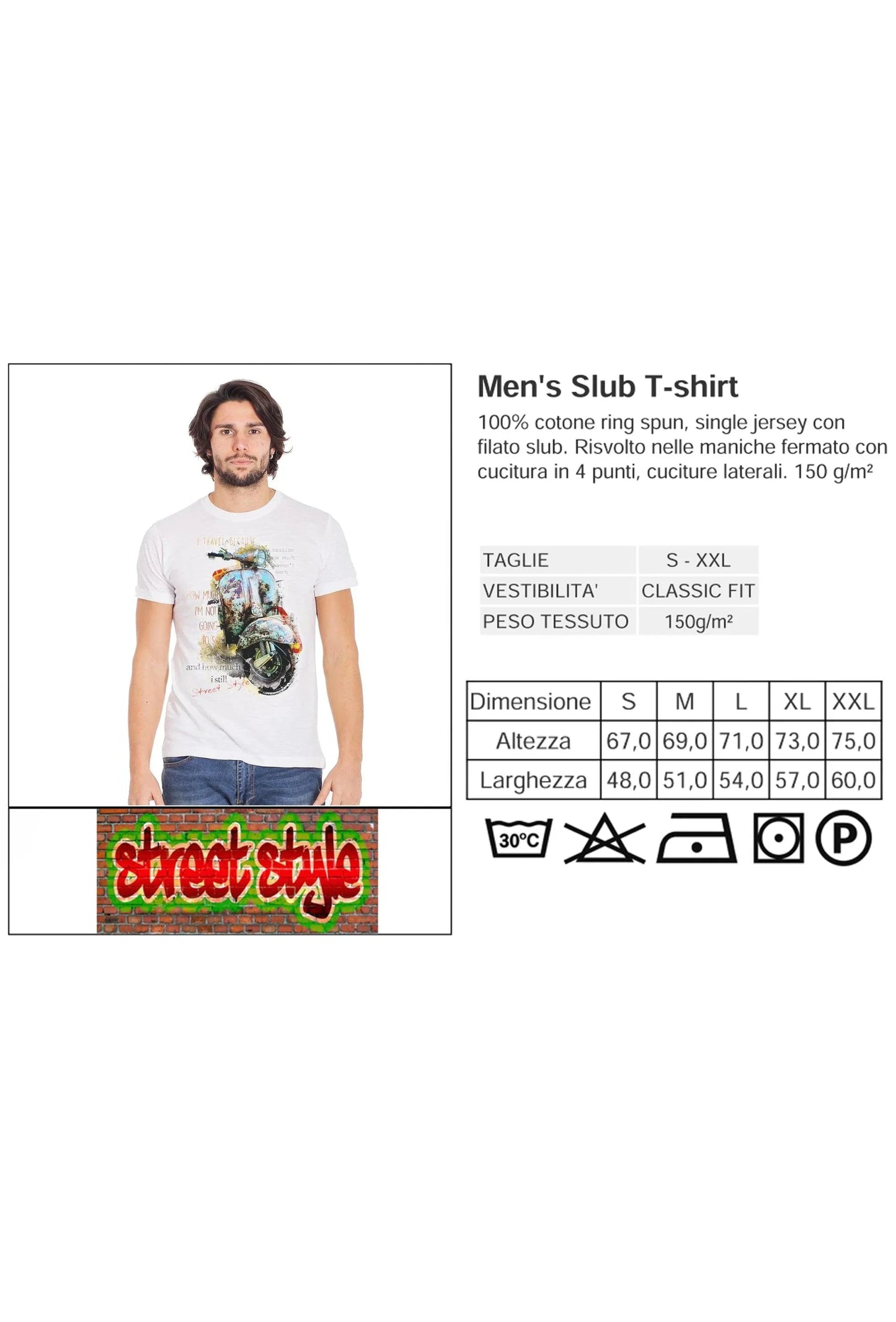 Vespa Vintage T-shirt Uomo - 100% Cotone